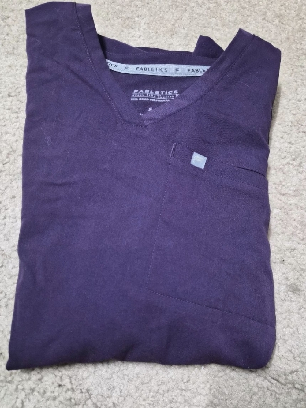 Fabletics Scrub Top Deep Purple